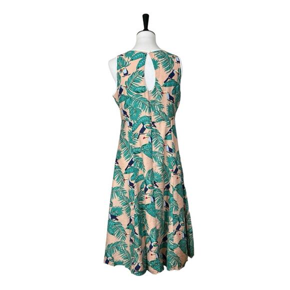 Royal Monk A-line Sleeveless Dress Parrot Tropical Print Women’s Size Small - Picture 4 of 12